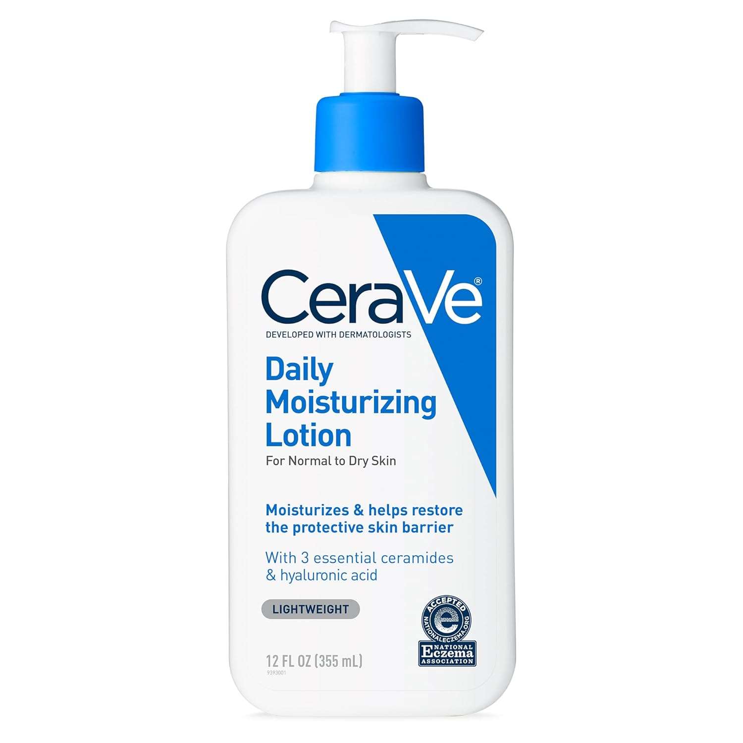 CeraVe Daily Moisturizing Lotion – 12 oz (Fragrance-Free, Hyaluronic Acid & Ceramides)